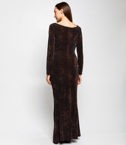 Платье #КТ1096, тёмно-коричневый