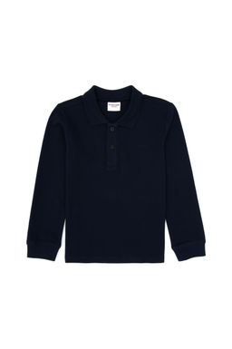 Erkek _ocuk Lacivert Basic Polo Yaka Sweatshirt Sepette S_rpriz _ndirim
