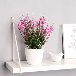 Искусственный цветок в горшке «Цветник с осокой» 9×23 см, МИКС