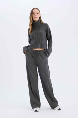 Coool Wide Leg Genis Bol Paca Pantolon Beli Lastikli Bagc?kl? Cepli