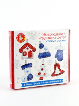Набор для творчества. Игрушка из фетра "Новогодние игрушки" 6 шт