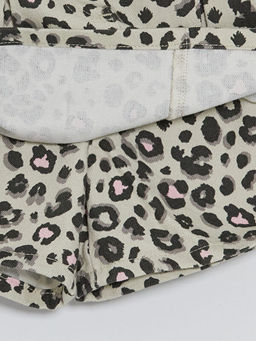 K?z ?ocuk Leopar Desenli Gabardin ?ort Etek