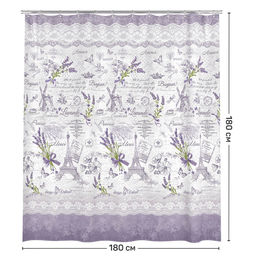 Штора для ванной комнаты, полиэстер, 180*180 см, LAVANDE FRANCE, шт - Valiant фото 3