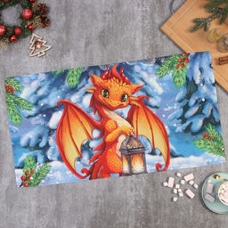 Полотенце Этель Уютный дракон 40х73 см, 100% хл, саржа 190 г/м2