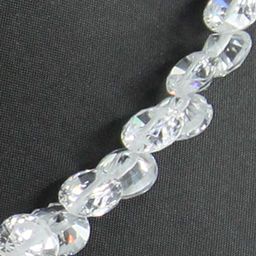 Бусы фианит "хрусталь", граненые, короткие 42см