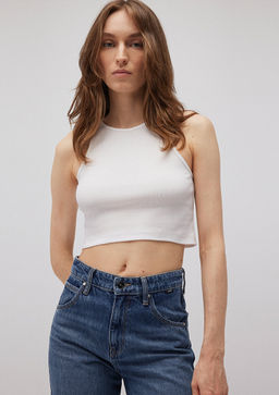 Halter Yaka Beyaz Atlet - Mavi фото 3