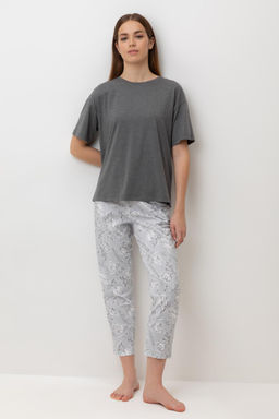 Е 20053/24/серый,нежные цветы пижама жен