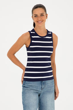 U. S. Polo Assn / Женская темно-синяя футболка без рукавов с круглым вырезом - U.s. polo assn фото 8