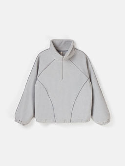 Олимпийка с контрастными окантовками и утяжкой "Серая" женская