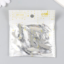 Декор для творчества пластик Стразы овал. Серебро набор 50 шт 0,8х2,8 см - Арт узор фото 4