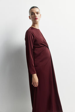 MAMA Vestido de saten drapeado con detalle de nudo - H&m фото 5