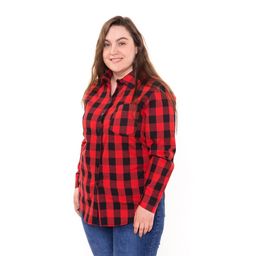 Рубашка женская, красно-чёрная клетка, размер 54