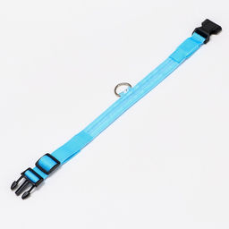 Ошейник с подсветкой, зарядка от USB, размер L, ОШ 41-52 см, 3 режима, голубой - Пижон фото 4