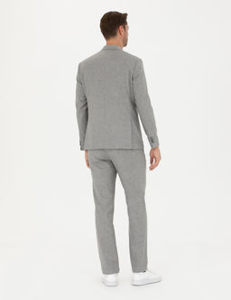 Gri Slim Fit Y_n Kar___ml_ Tak_m Elbise
