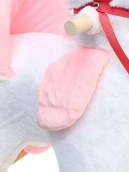 Качалка «Единорог», со спинкой, белая