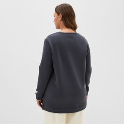 Свитшот женский удлинённый с начёсом MIST Cozy style, графит, размер 60