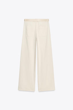 WIDE-LEG TROUSERS WITH BELT - Zara фото 7