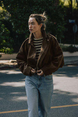 SUEDE EFFECT BOMBER JACKET