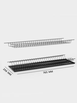 Сушилка для посуды с поддоном для шкафа 80 см, 76.5×25.6 см, чёрная