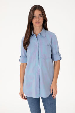 Kad_n Mavi Uzun Kollu G_mlek Sepette S_rpriz _ndirim