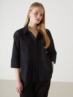 Ajurlu Oversize Kad?n G?mlek