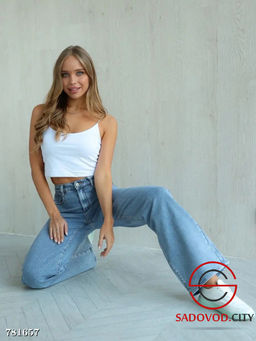 Женские широкие прямые джинсы - Bruno фото 5