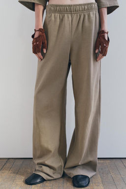 COTTON STRAIGHT-LEG TROUSERS - Zara фото 34