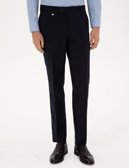 Lacivert Slim Fit %100 Y_n Kuma_ Pantolon