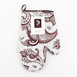 Варежка-прихватка Этель Восточные узоры 20х27см,100% хлопок, ватин 250г/м2 (двухсторонняя)  фото 5