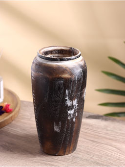 Подсвечник из дерева джати, d=7 см, 12×12×23 см, тёмно-коричневый