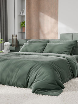 Постельное бельё евро «Этель», тенсель, оливковое