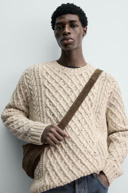 CABLE KNIT WOOL JUMPER - Zara фото 5
