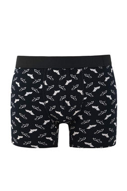 Siyah Desenli Pamuklu Likral? 3lu Boxer TMNAW26BX00000 - Trendyolmilla фото 2