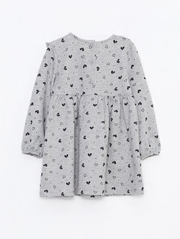 Bisiklet Yaka Uzun Kollu Bask?l? K?z Bebek Elbise - Waikiki фото 2