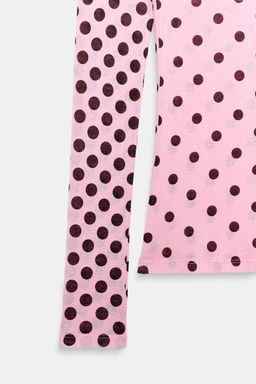 CAMISETA SUPIMA® MANGA LARGA LUNARES / Rosa - Zara фото 7