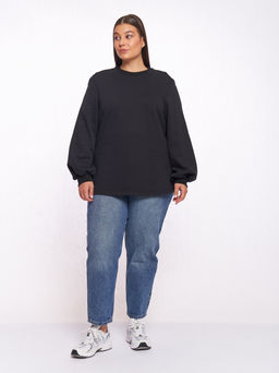 Джемпер с объемными рукавами буфами LN01561BLK01 - Артесса фото 2