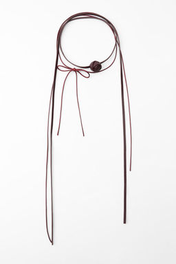 DOUBLE LEATHER FLOWER CHOKER - Zara фото 3