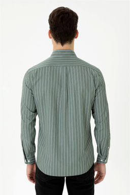 U. S. Polo Assn / Мужская рубашка цвета хаки с длинным рукавом - U.s. polo assn фото 5