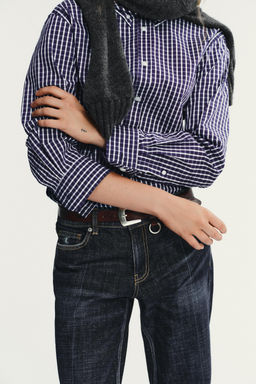 CHECK POPLIN SHIRT - Zara фото 2