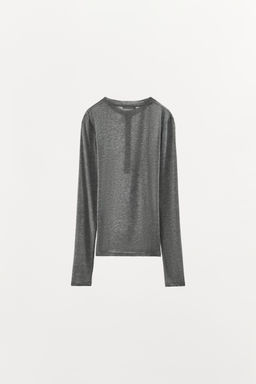 CAMISETA MEZCLA LYOCELL CUELLO PANADERO / Gris
