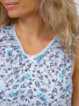 Ночная сорочка женская, цвет серый голубой белый