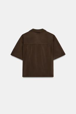 CAMISA FLUIDA MANGA CORTA / Marr?n chocolate - Zara фото 6