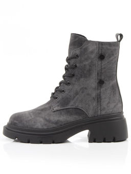 04-WD025-1M DK. GRAY Ботинки зимние женские (натуральная кожа, 100% шерсть)