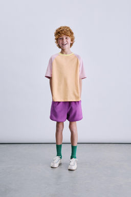 BERMUDA EFECTO TOALLA COLOR BLOCK / Morado - Zara фото 5