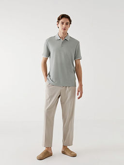 Polo Yaka K?sa Kollu Pike Erkek Dokulu Ti??rt