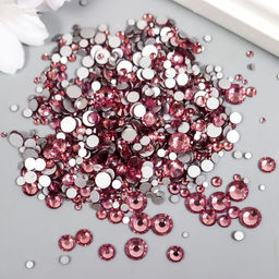 Декор для творчества стекло Стразы усечённый конус. Светлый фиолет d=1,5-6,5мм н-р 1000 шт 74595