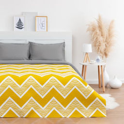 Покрывало LoveLife евро макси Зигзаги цв. желтый, 240*2105см, микрофайбер, 100% п/э