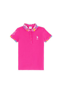 Базовая футболка цвета фуксии для девочек - U.s. polo assn фото 5