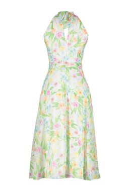 TRENDYOLMILLA Ekru Cicek Desenli Kusakl? A Kesim Halter Yaka Kolsuz Midi Astarl? Dokuma Elbise TWOSS20EL2536  фото 19