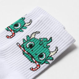 Цена за 2 шт. Носки детские «Дракон», белые, размер 18 (29-31 см)